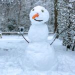 snowman on snow covered ground during daytime